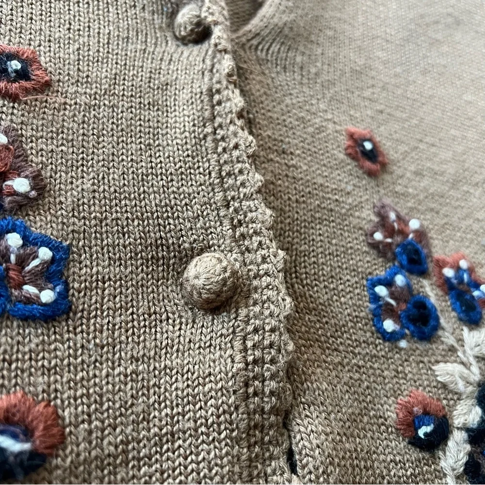 Vintage Koret Floral Embroidered Knit Sweater Vest - Picture 7 of 14